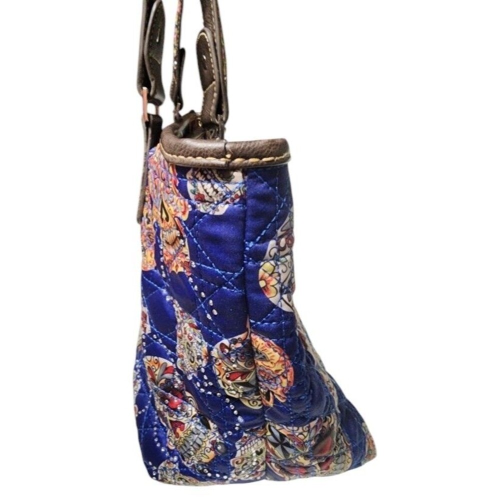 Montana West Sugar Skull Quilted Embellished Tote - Picture 4 of 14